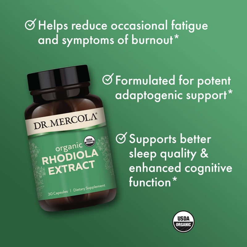 Dr. Mercola Rhodiola Extract, 30 Servings (30 Capsules), Dietary Supplement, Supports Mood and Stress Management, Non-GMO, Certified USDA Organic - Image 4